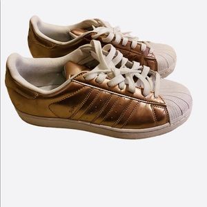 Adidas Cloud Rose Gold White Superstar Sneakers